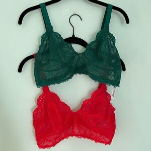 DEAL! 2 Free People Lace Bralettes